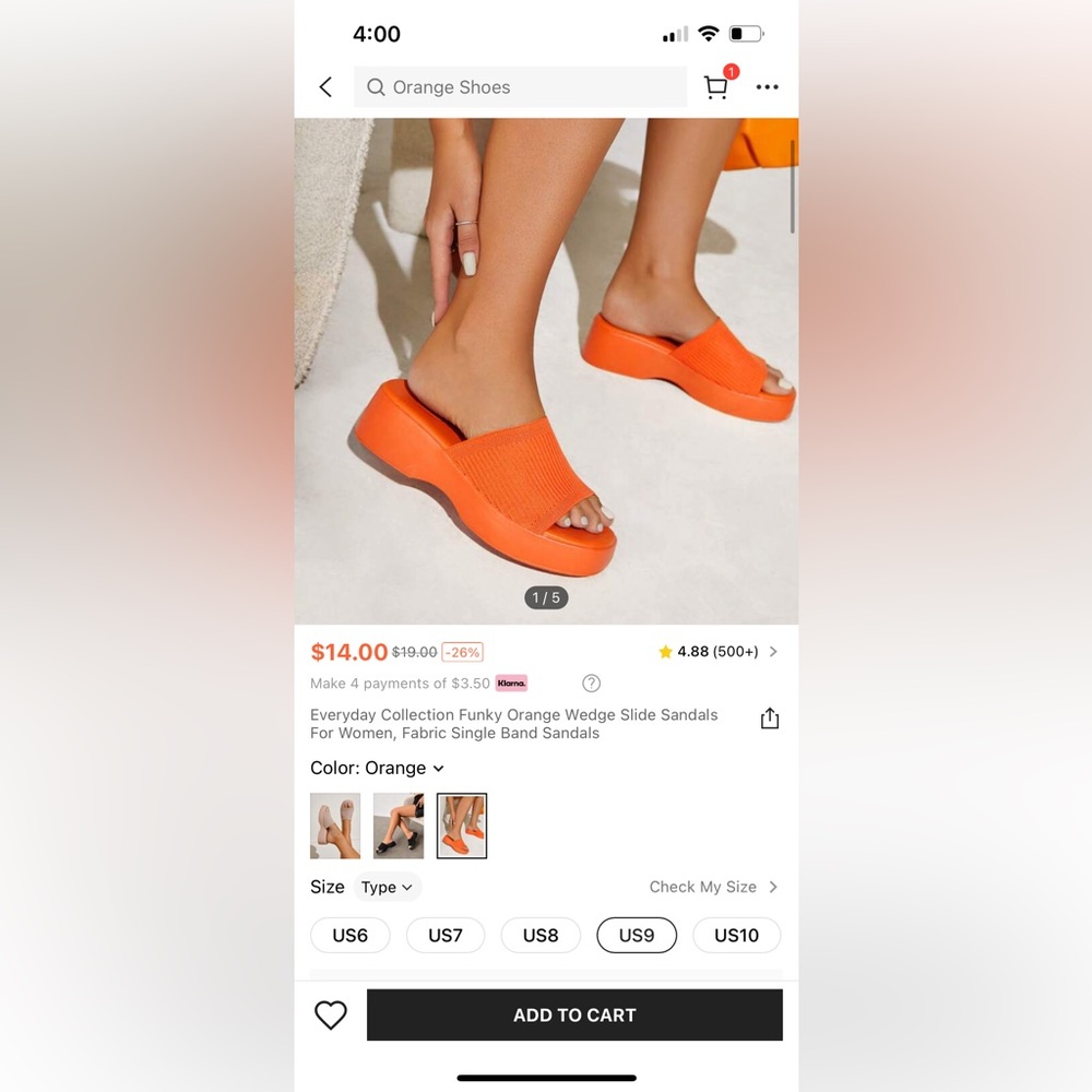 Orange Platform Sandals